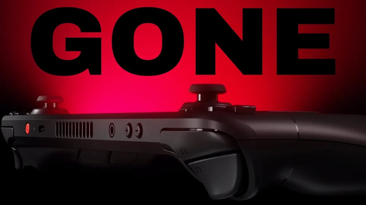 Close view of a Steam Deck OLED handheld, highlighting the screen and controls during a home gaming session.