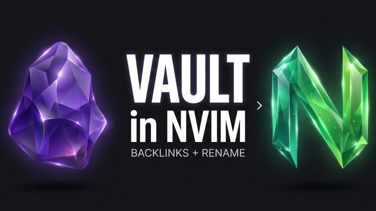 Screenshot of Neovim editing a markdown note with Markdown Oxide showing backlinks and hover previews for links.