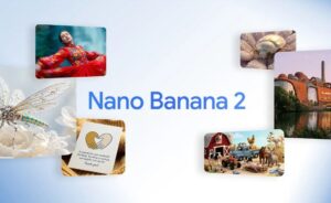 Side-by-side images show Nano Banana 2 realism gains compared with Nano Banana, with sharper textures and lighting detail.