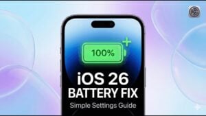 Guide to optimizing iPhone battery life on iOS 26 settings screen