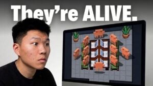 Close-up of the Pixel Agents panel displaying live status changes for multiple AI coding agents in one workspace.