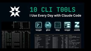Terminal screenshot showing a list of ten CLI tools commonly paired with Claude Code for daily command line work.