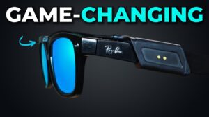 Magnetic battery system case opened to show compact batteries and the connector for charging Ray-Ban Meta glasses.