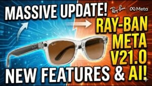 Person wearing Ray-Ban by Meta glasses recording a Hyperlapse walk with smoother footage and hands-free control during daytime.