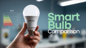 Side-by-side RGB bulbs displaying reds and blues, highlighting differences in subtle tones and pastel shades.