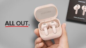 Close-up of Samsung Galaxy Buds 4 Pro showcasing sleek design