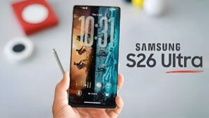 Samsung Galaxy S26 Ultra showcasing magnetic wireless charging feature