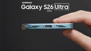Samsung Galaxy S26 Ultra showcasing its premium design in cobalt finish
