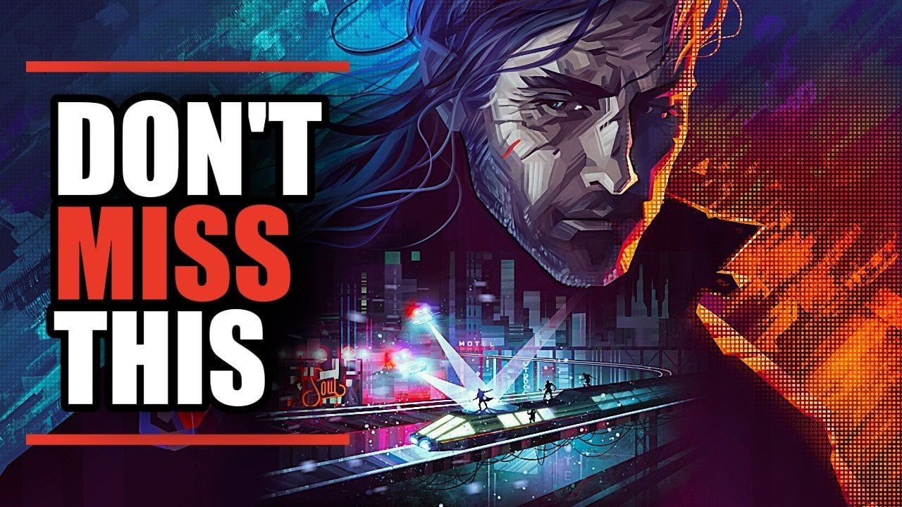 Replaced gameplay scene with pixel art city streets, side-scrolling action, and cyberpunk lighting in an 1980s setting.