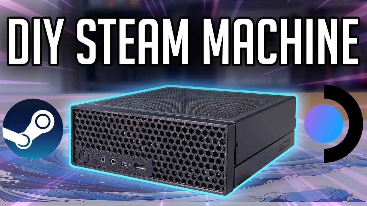 AMD RX 6400 graphics card connected through an adapter, showing the space limits inside a mini PC.