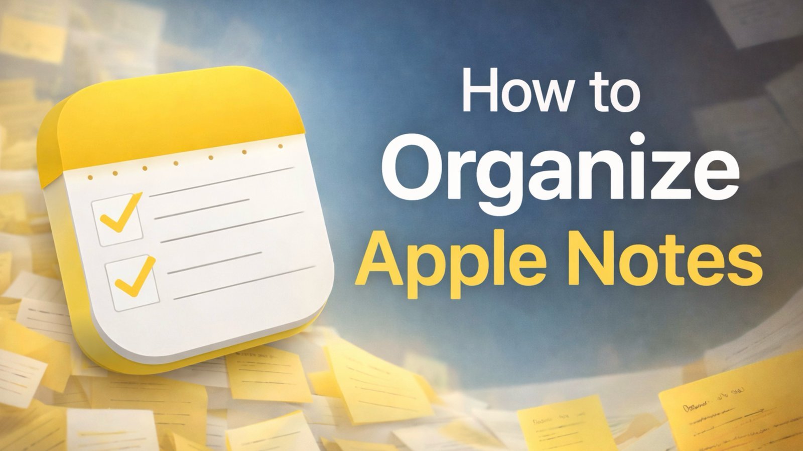 Apple Notes folder list with a few main categories, showing a simple structure that avoids overlapping topics.