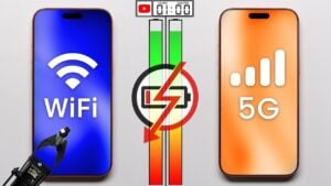 Comparison of Wi-Fi and 5G battery consumption on smartphones
