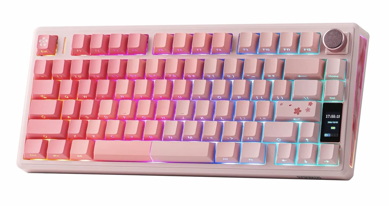 Epomaker TH80 V2 Pro Pink Keyboard