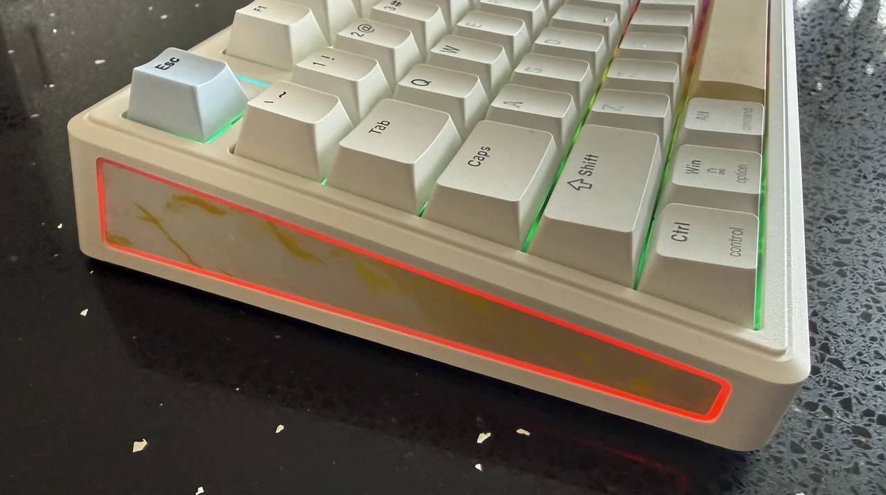 Epomaker TH80 V2 Pro White Keyboard Side RGB