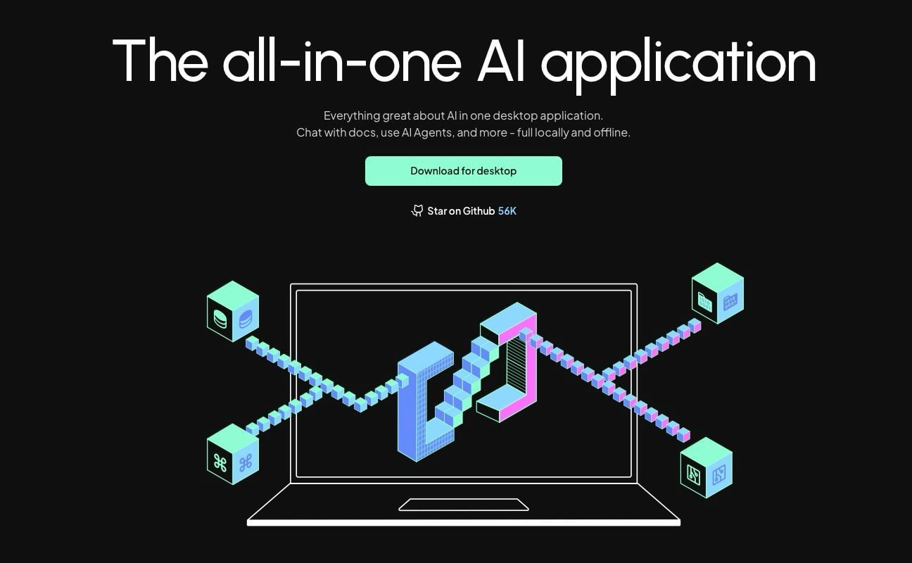 Anything LLM dashboard showing a private workspace with chats, documents, and model provider settings in one view.