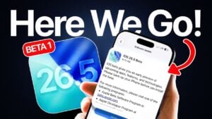 Apple Maps search bar displaying Suggested Places recommendations based on earlier searches after installing iOS 26.5 beta.