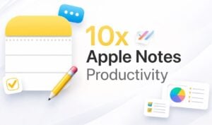 Mac Shortcuts workflow creating a daily Apple Notes log with timestamped entries for fast journaling.