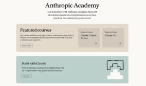 Anthropic AI Academy course list showing 13 free classes and certification badges in a learning dashboard.