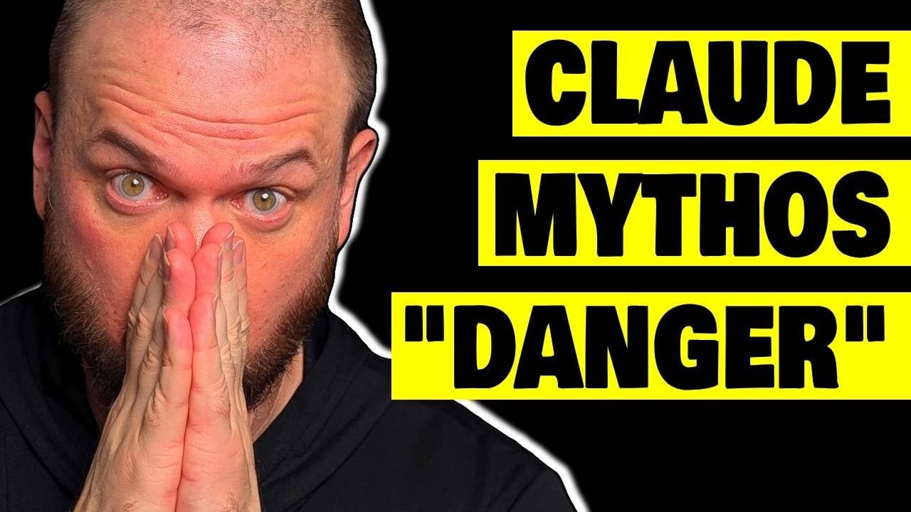 Concept graphic showing Claude Mythos linked to coding, reasoning, and cybersecurity capabilities in one model.