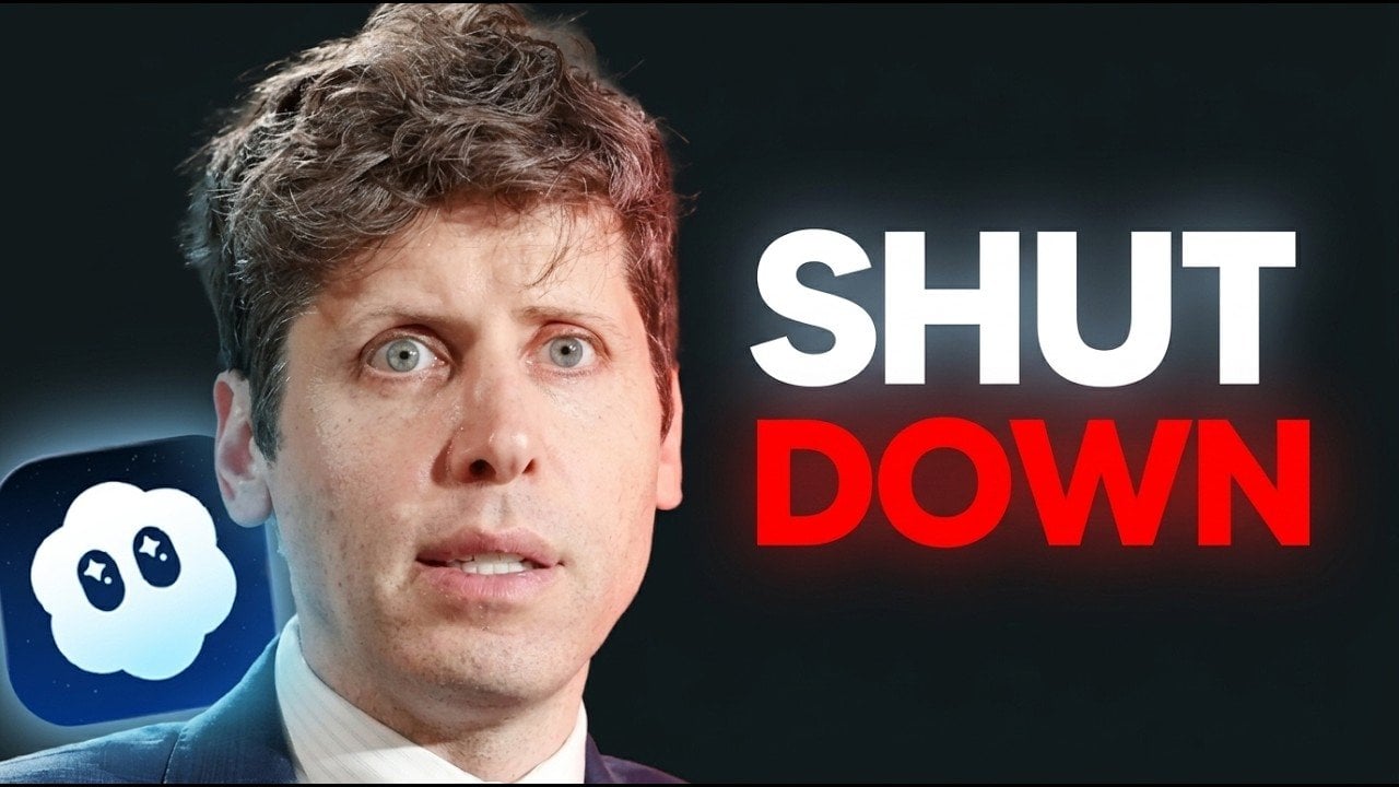 OpenAI Sora shutdown screen alongside a chart showing estimated compute costs per 10-second AI video.