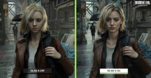 Console and PC gameplay captures showing different visual tone when DLSS 5 is applied on one platform.