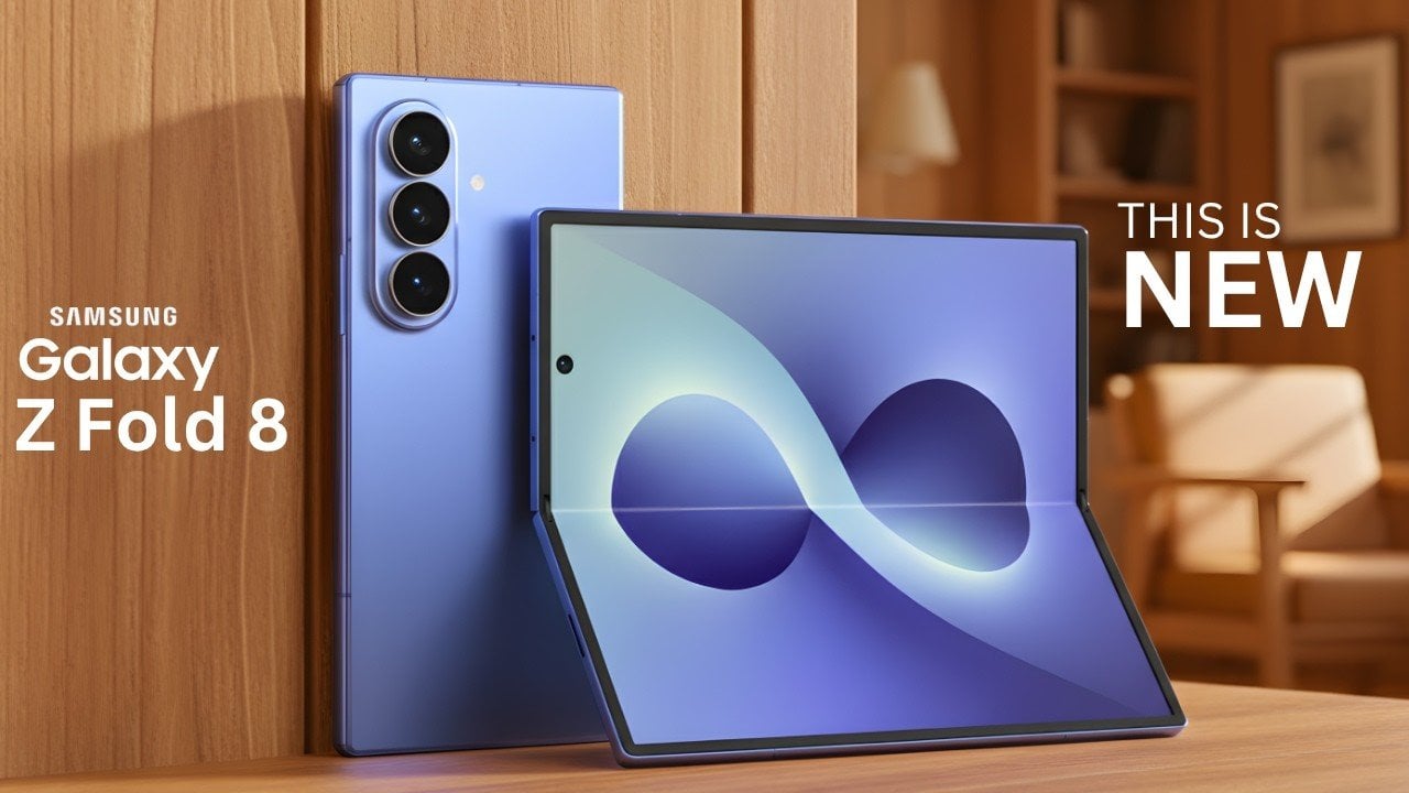 Camera layout illustration highlighting a possible 50MP ultrawide upgrade and other rear sensors on the Fold 8.