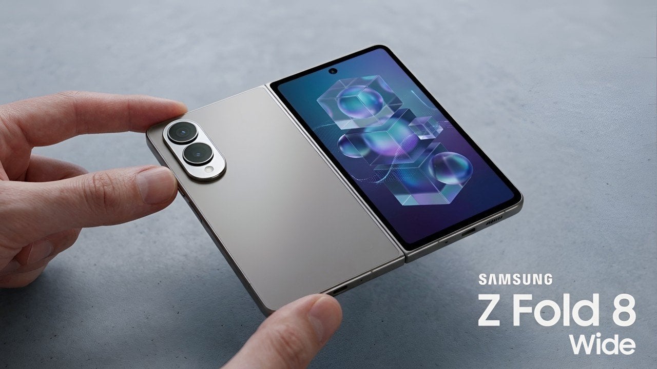 Back view illustration shows two rear camera lenses, suggesting a simpler setup than recent flagship Folds.