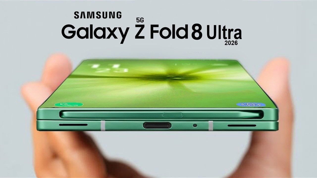 Hinge detail on the Galaxy Z Fold 8 showing a smoother fold line and reduced crease visibility.