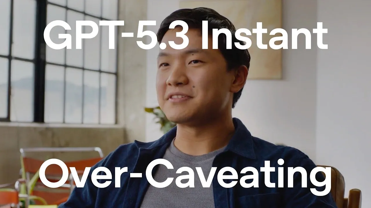 Diagram illustrates intent detection improving in GPT-5.3 Instant across casual chat, humor, and technical questions.