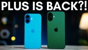 Concept render showing an iPhone 18 Plus label next to a larger display outline and a standard iPhone silhouette.