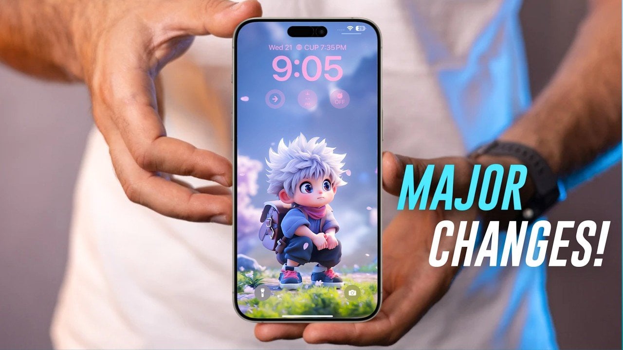 A20 Pro chip illustration labeled 2nm, with notes about efficiency gains and faster on-device photo processing.