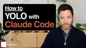 Terminal view showing Claude Code running YOLO mode with dangerously skip permissions enabled on a VPS.