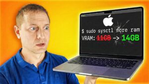 LM Studio screen displaying RAM use, VRAM allocation, and memory pressure while a local model loads.