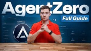 Diagram showing AgentZero running inside a Docker container to reduce access to files and network data.