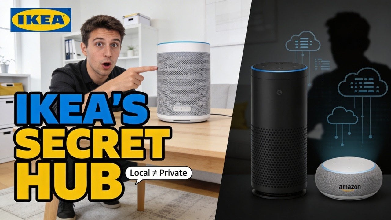 IKEA Dirigera hub connected to a router, showing local control for lights and sensors without internet access.