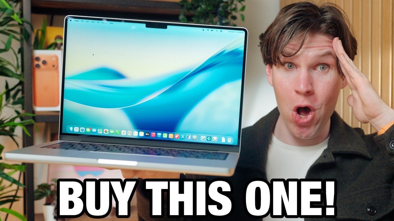 Side view of the M5 Pro MacBook Pro highlighting Thunderbolt 5 ports and connected external display cable.