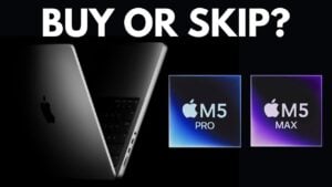 Apple M5 Pro and M5 Max MacBook Pro shown during launch, highlighting performance upgrades without external design changes.
