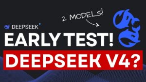 Graphic comparing rumored DeepSeek V4 specs, including a 1-million-token context window and multimodal support.