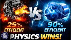 Chart comparing primary energy totals with useful energy delivered for heating, motion, and lighting across fuels.