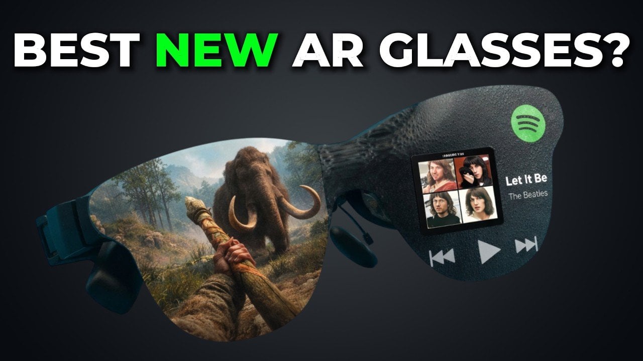 RayNeo Air 4 Pro arms with Bang & Olufsen speakers and optional sound tubes attached for more private audio.