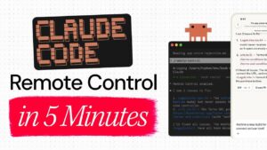 Claude mobile app displays an active Claude Code terminal session with full history and input controls.