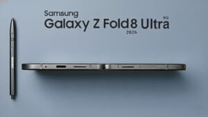 Side-by-side silhouettes of a Galaxy Z Fold and a foldable iPhone highlighting the shared $2,000 tier.