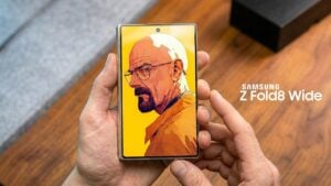 Samsung Galaxy Z Fold 8 Wide showcasing its creaseless display