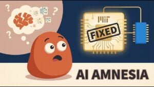 Diagram showing one AI model split into student and teacher roles during Self-Distillation Fine-Tuning training.