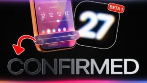 Dynamic Island banner showing Siri controls during an iOS 27 task, with quick taps for common commands.