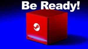 Steam Deck running a modern PC game on a handheld screen, highlighting four years of continued performance and support.