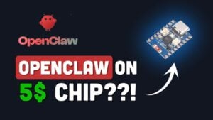 A simple LED circuit connected to ESP32 GPIO pins, controlled by ZClaw prompts sent over a chat app.