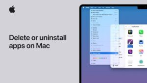 Trash folder on a Mac with an Empty Trash option highlighted, showing the final step for permanent removal.