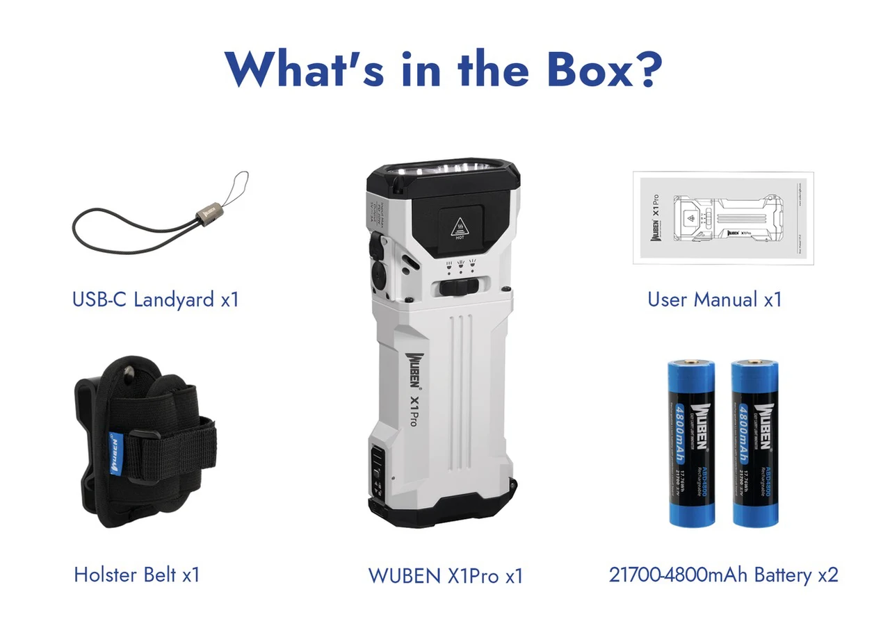 A lanterna WUBEN X1Pro de 12.300 lúmens foi projetada para desempenho excepcional