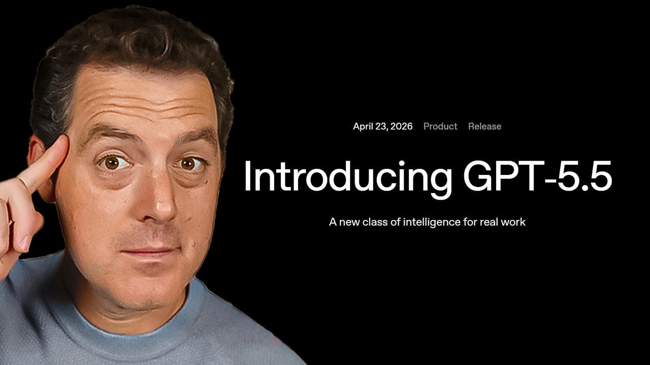 Computer monitor showing complex code generation using OpenAI GPT-5.5.